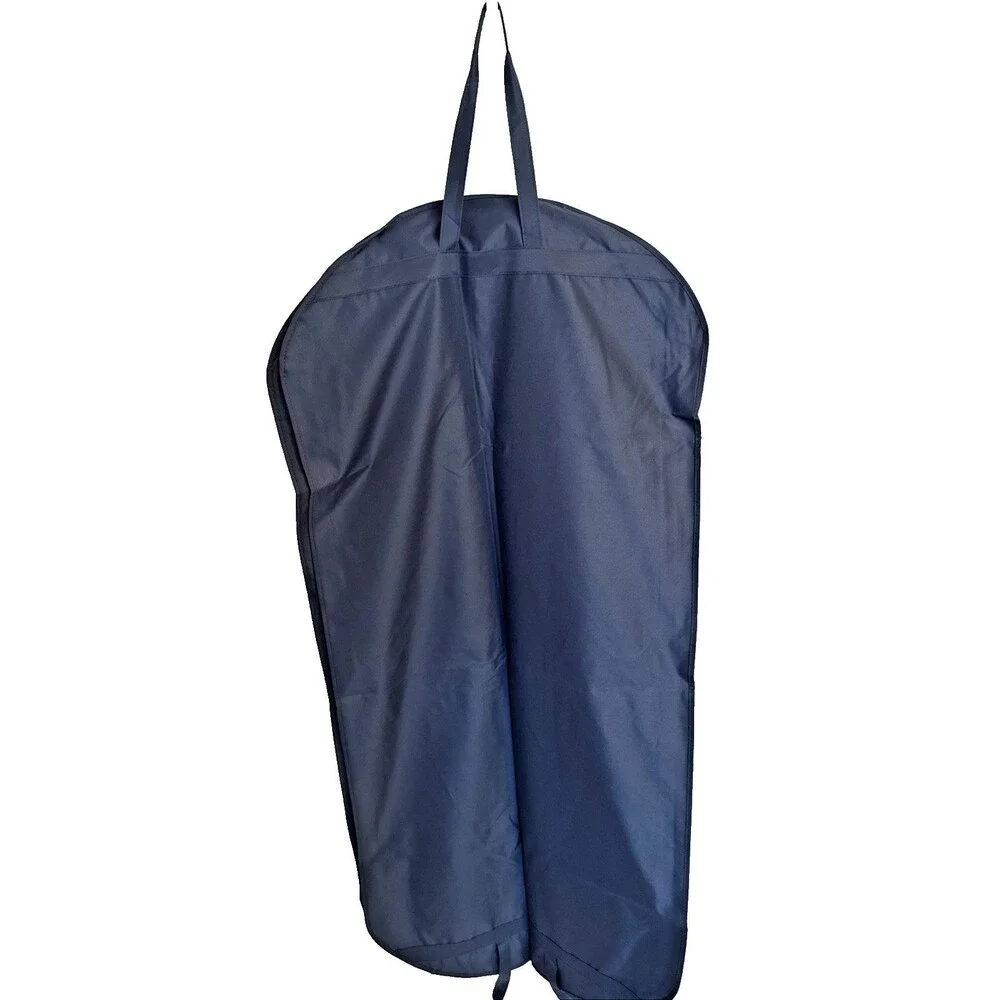 Tory Burch Large Garment Bag Dress Suit Travel Canvas Navy Orange Logo Zip